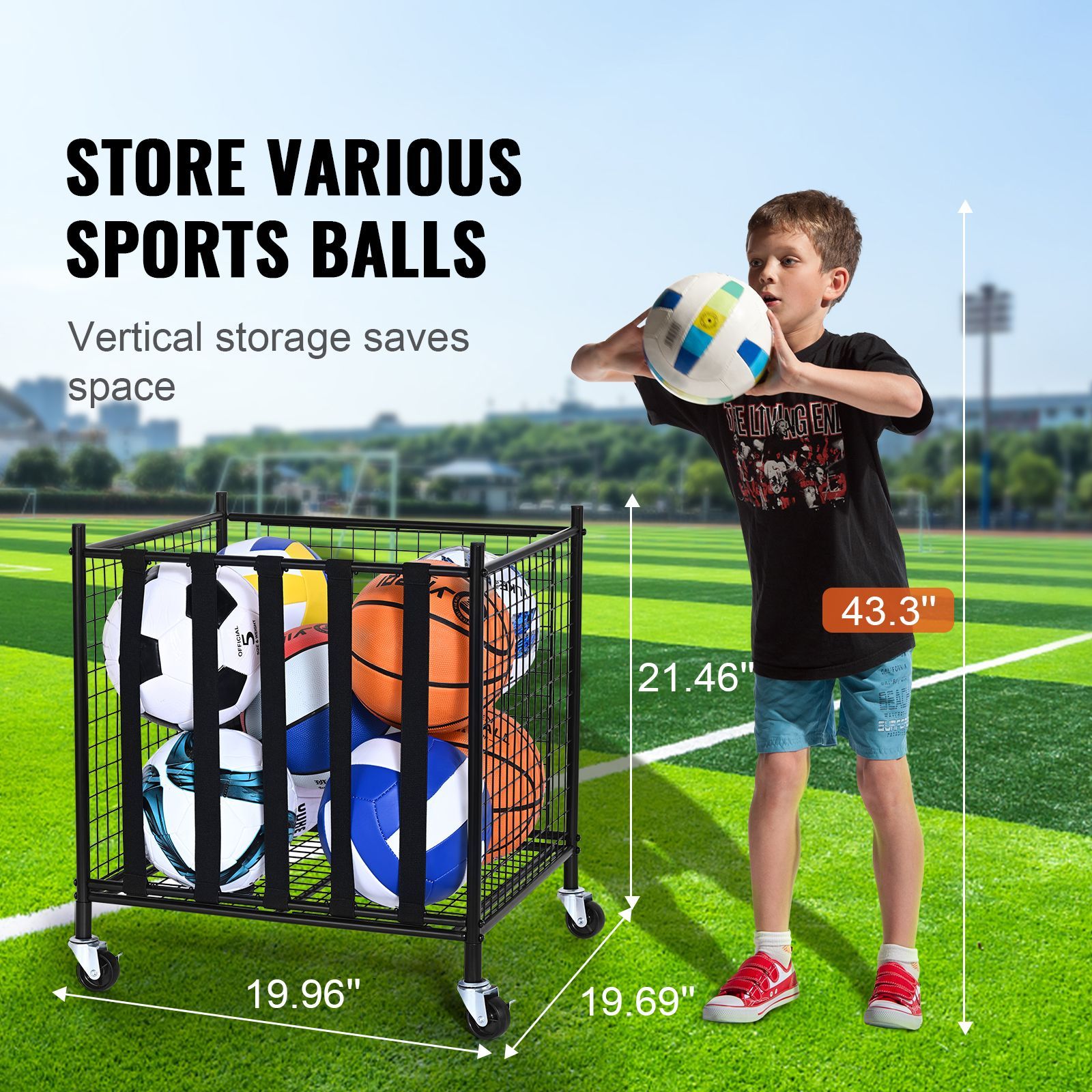 Rolling Sports Ball Storage Ca - Sports Equipment Holder ulasan dan harga