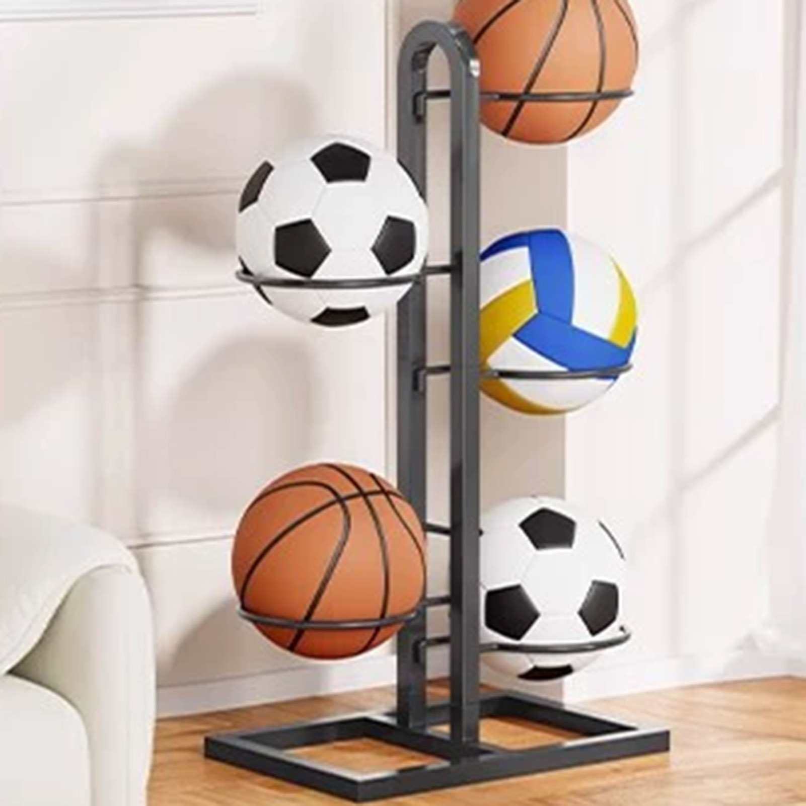 Foldable Basketball Rack Multi - Sports Equipment Holder ulasan dan harga