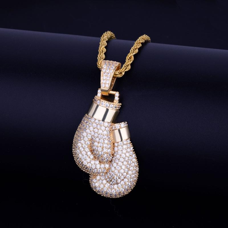 Hip Hop Bling Iced Cubic Zirco - Boxing Glove Set ulasan dan harga