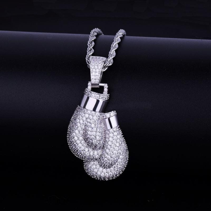 Hip Hop Bling Iced Cubic Zirco - Boxing Glove Set ulasan dan harga