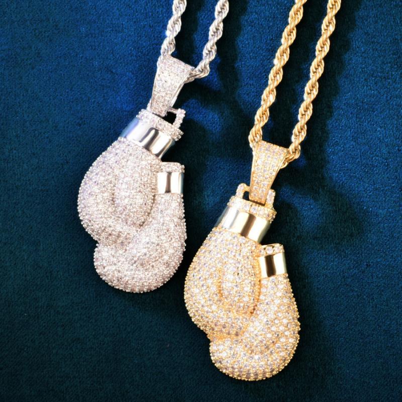 Hip Hop Bling Iced Cubic Zirco - Boxing Glove Set ulasan dan harga