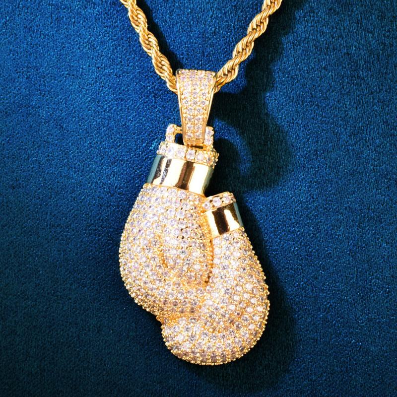 Hip Hop Bling Iced Cubic Zirco - Boxing Glove Set ulasan dan harga